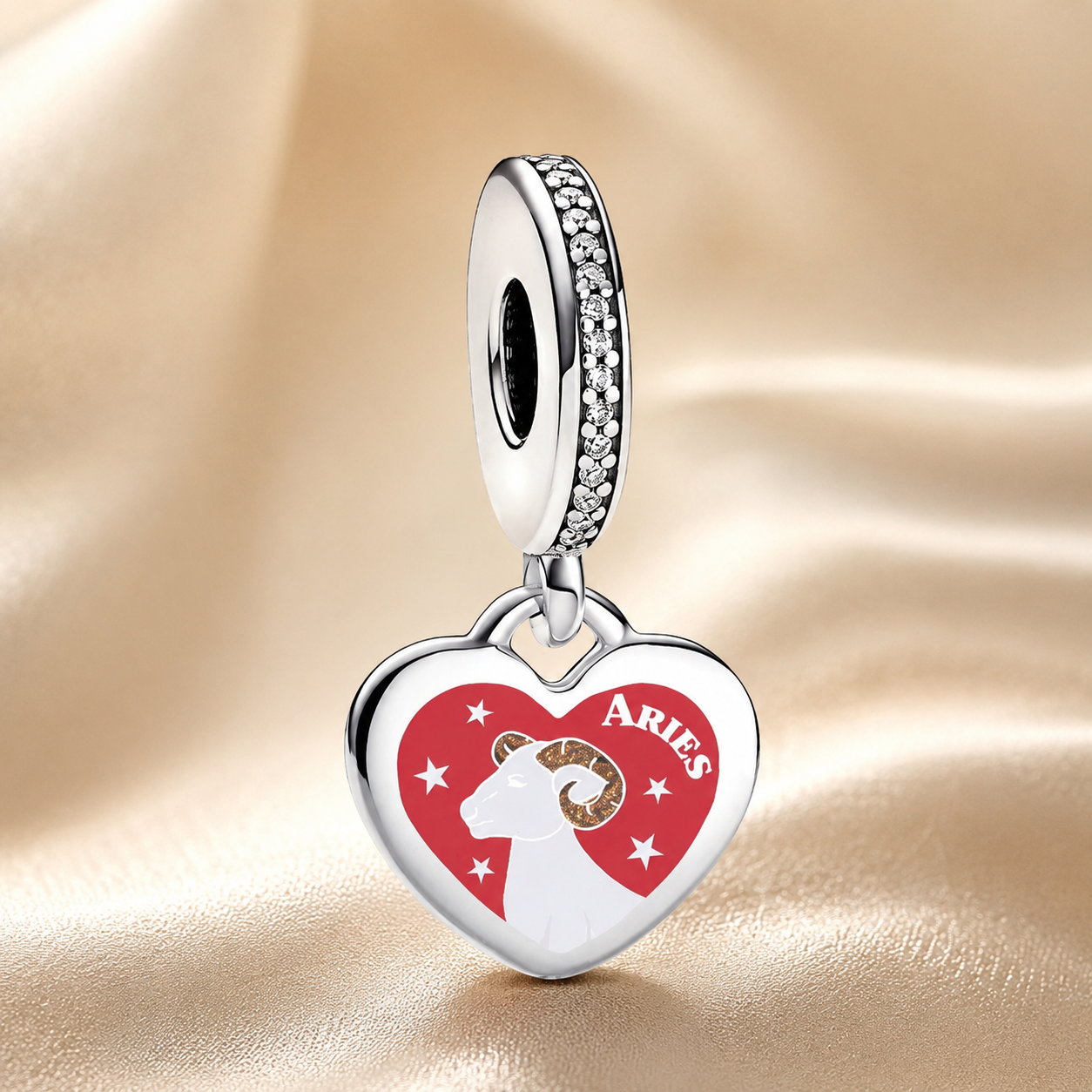 Aries Heart Dangle Charm