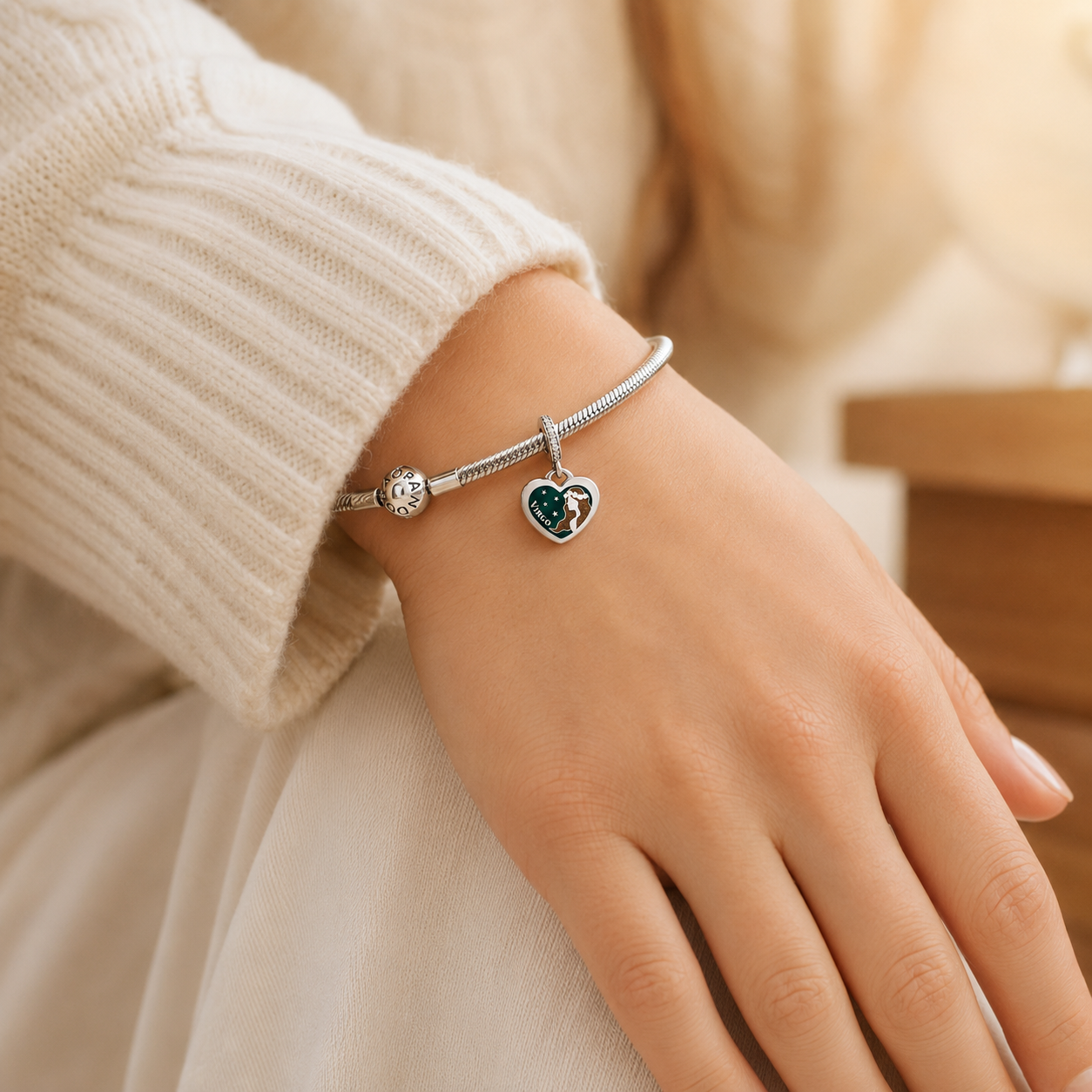 Virgo Heart Dangle Charm