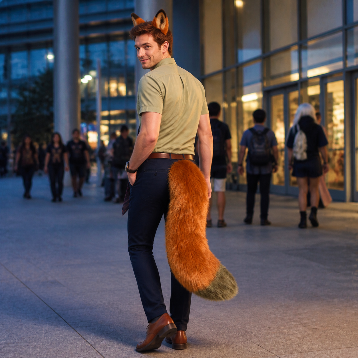 Rust Orange & Gray Faux Fur Fox Tail | Handmade Custom Cosplay