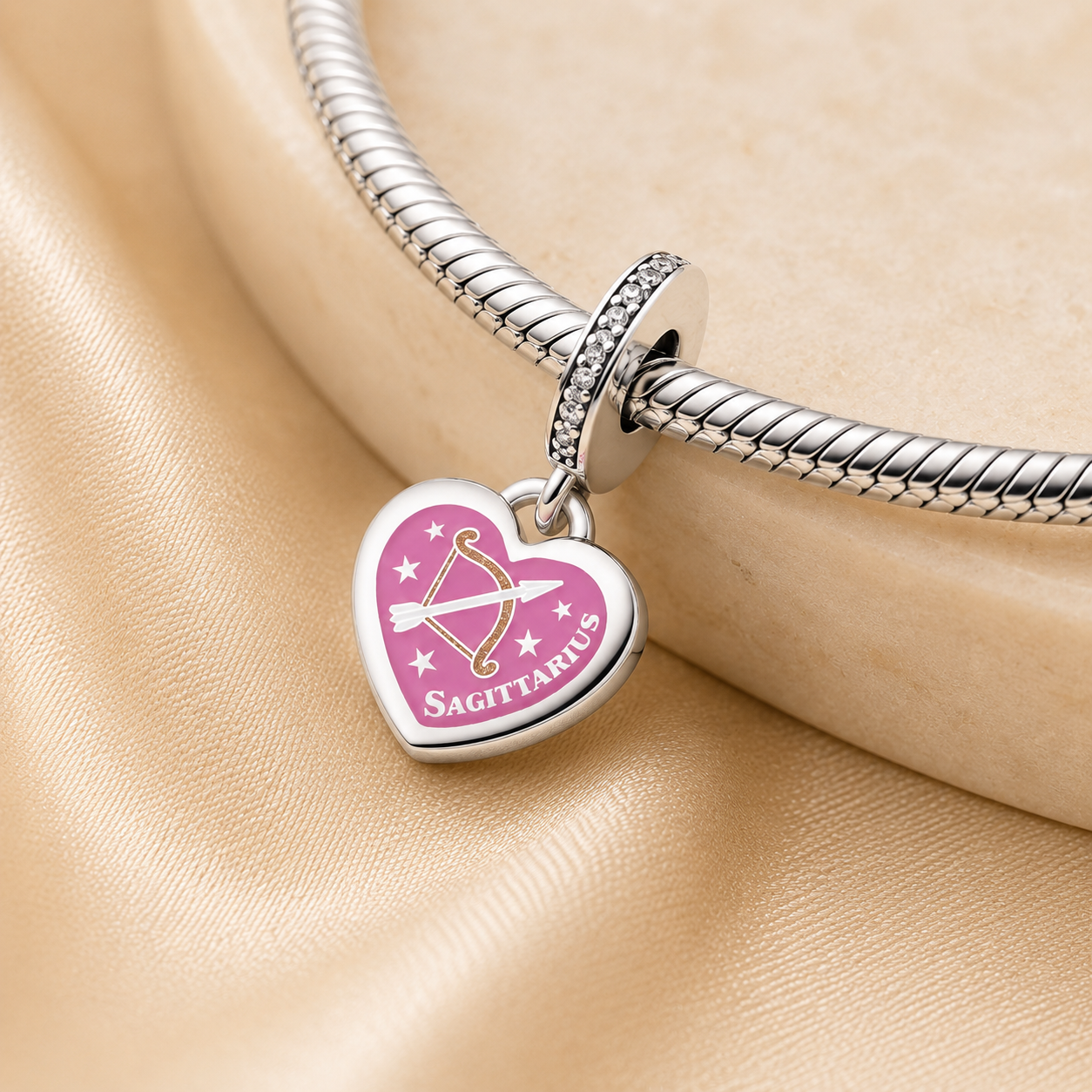 Sagittarius Heart Dangle Charm