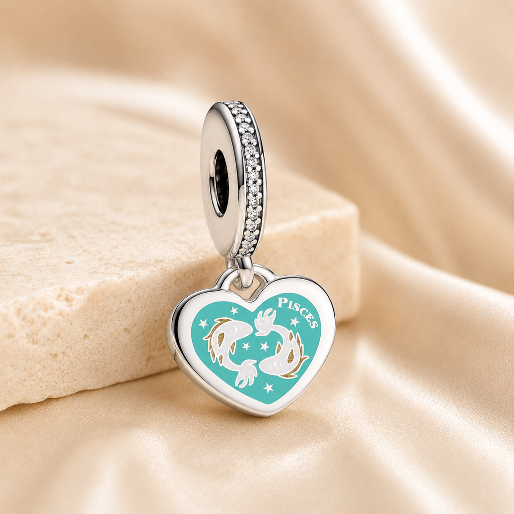Pisces Heart Dangle Charm