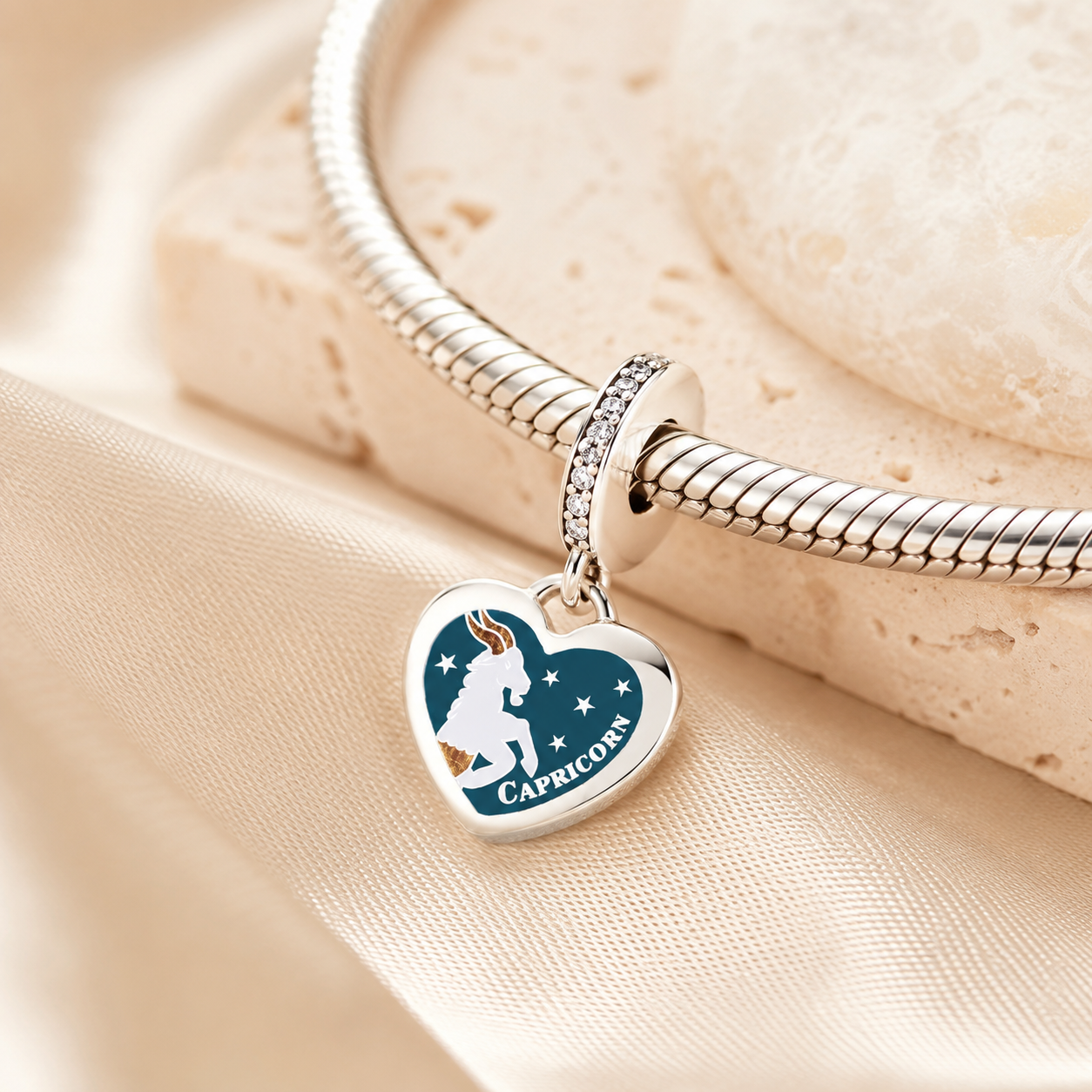 Capricorn Heart Dangle Charm