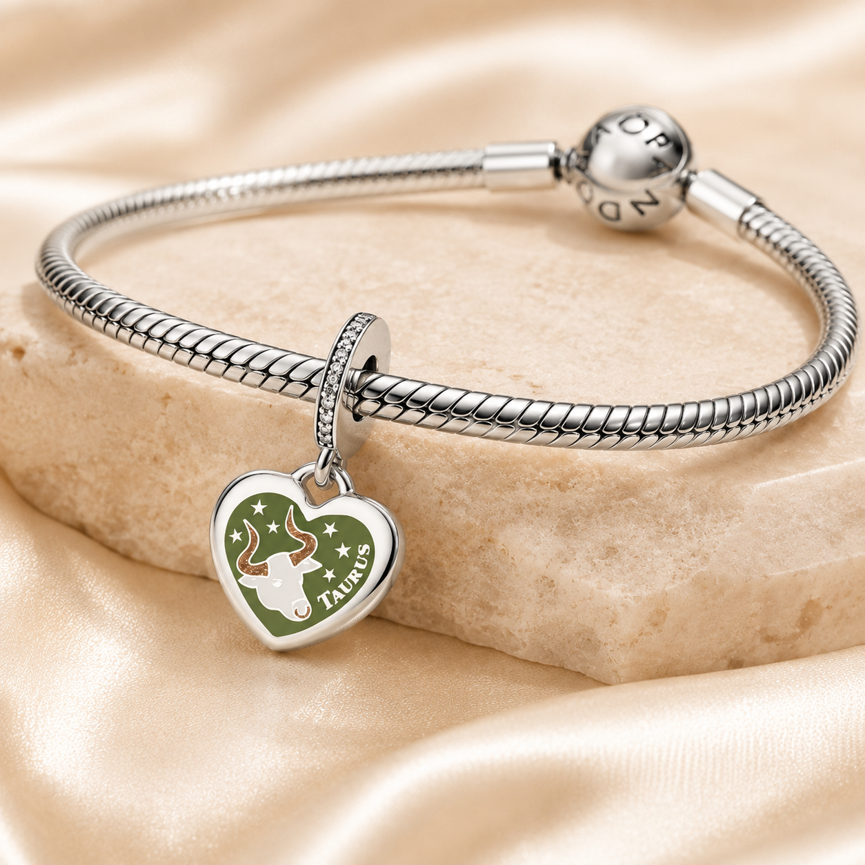 Taurus Heart Dangle Charm