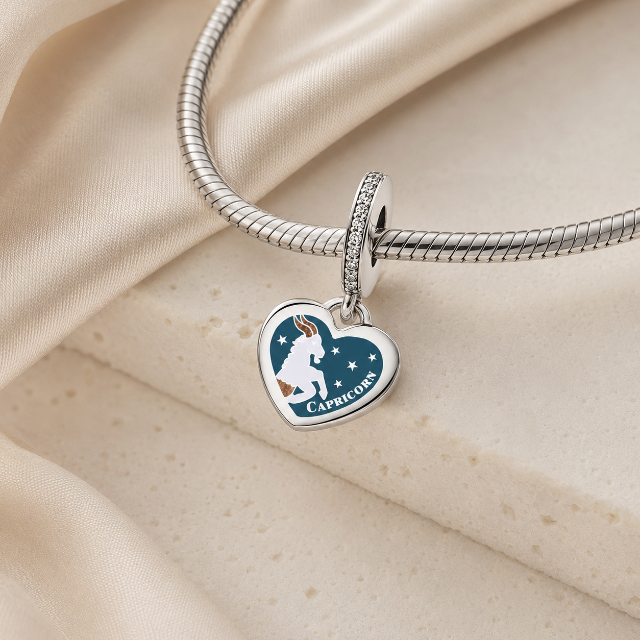Capricorn Heart Dangle Charm