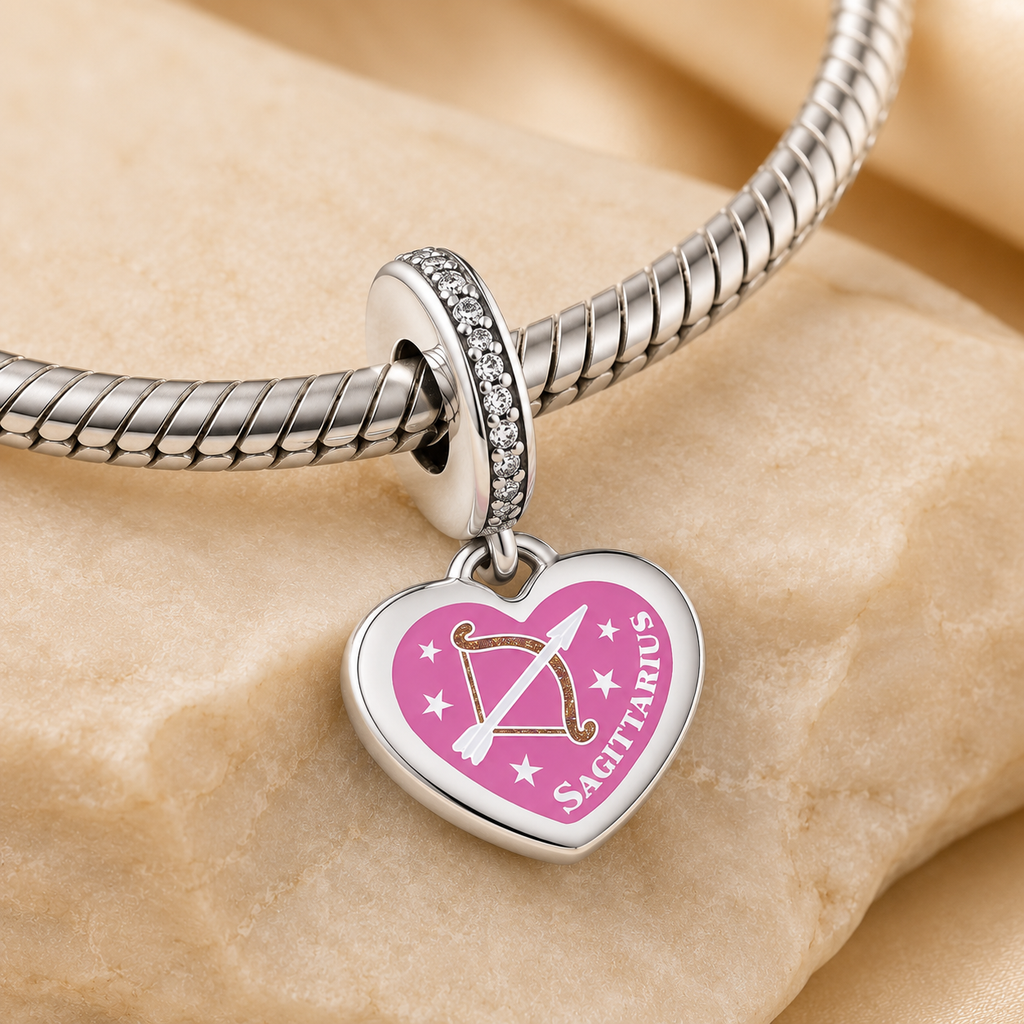Sagittarius Heart Dangle Charm