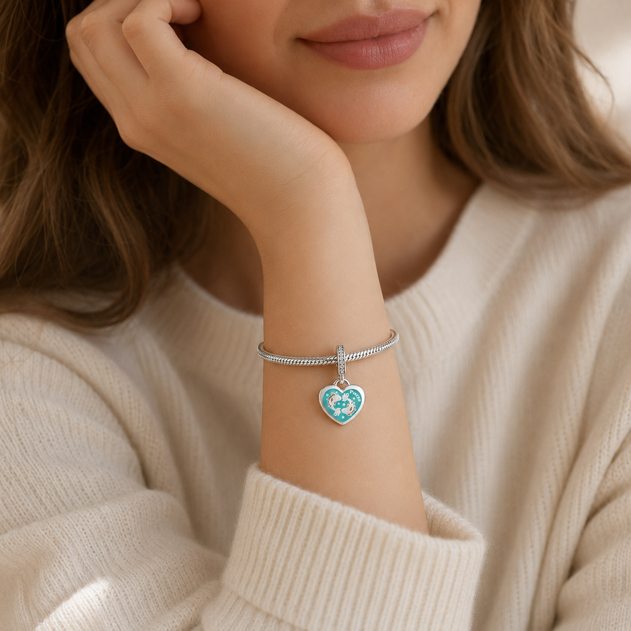 Pisces Heart Dangle Charm