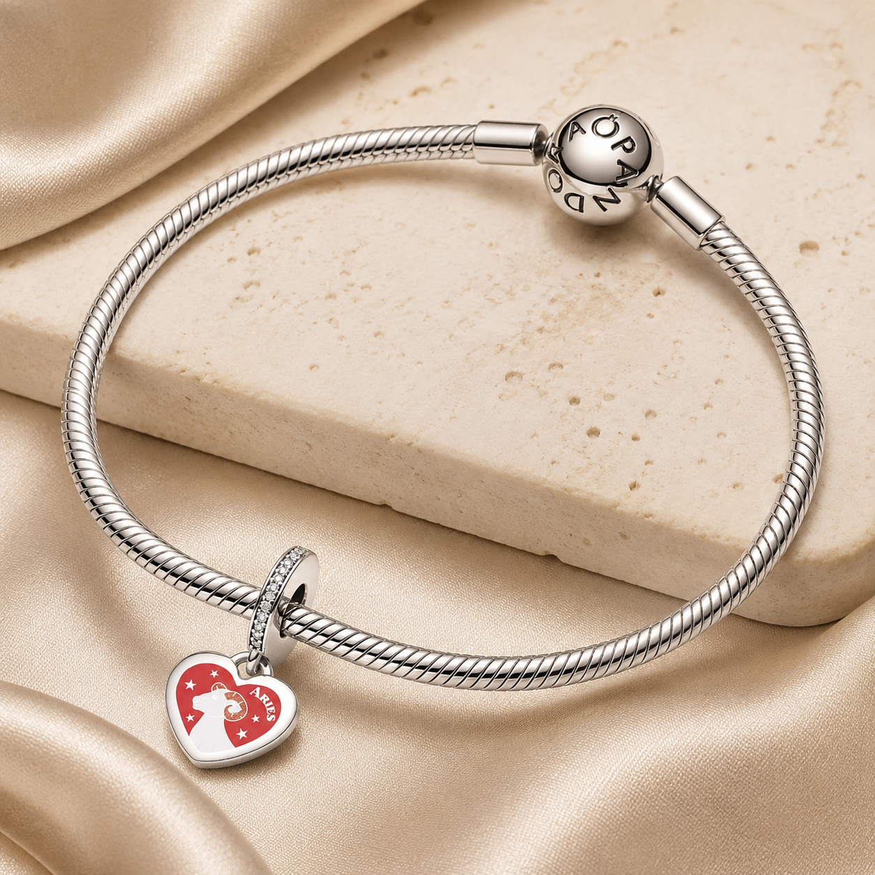 Aries Heart Dangle Charm
