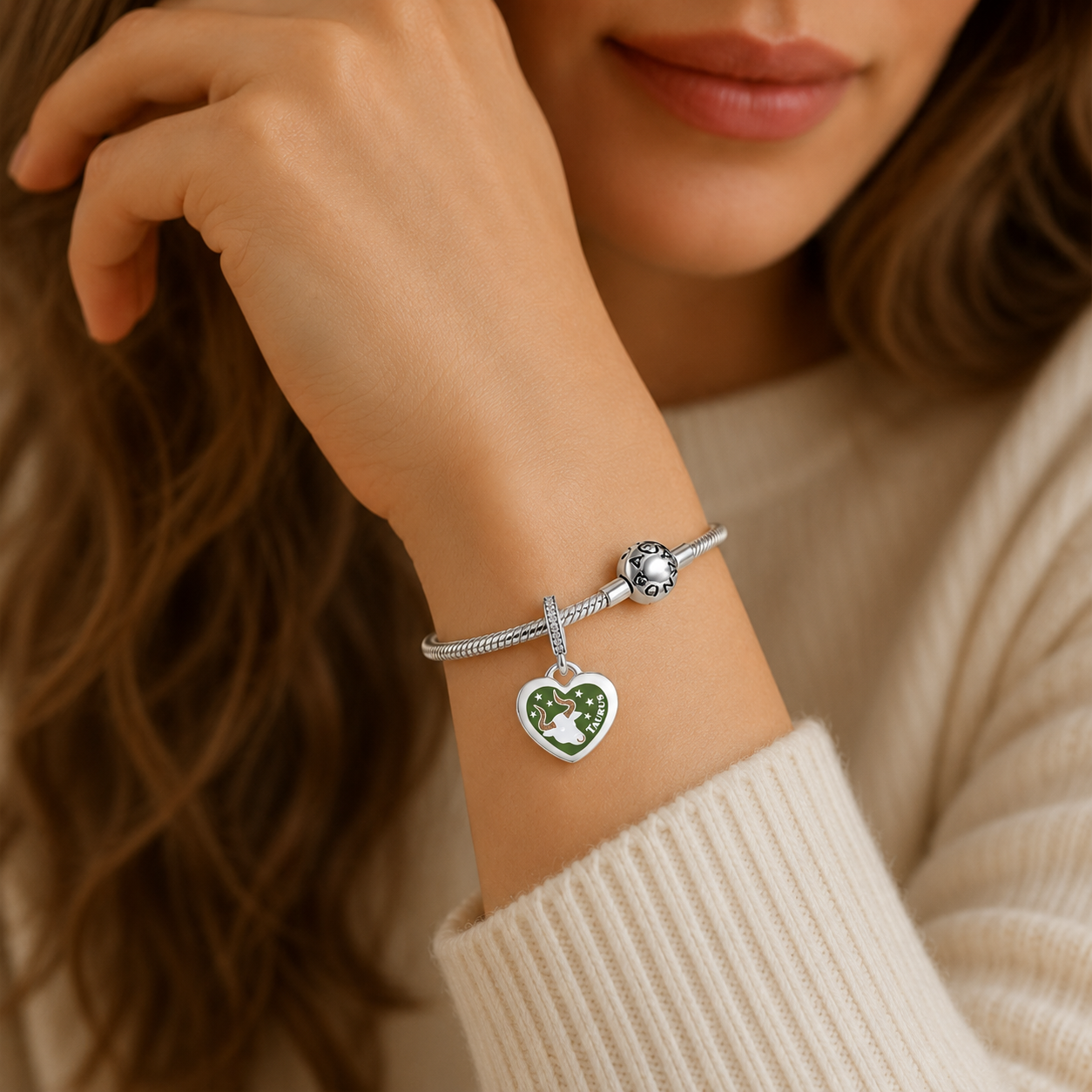 Taurus Heart Dangle Charm