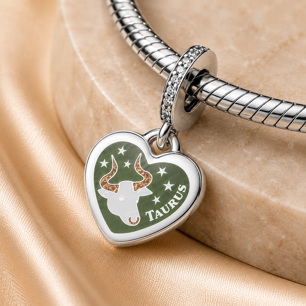 Taurus Heart Dangle Charm
