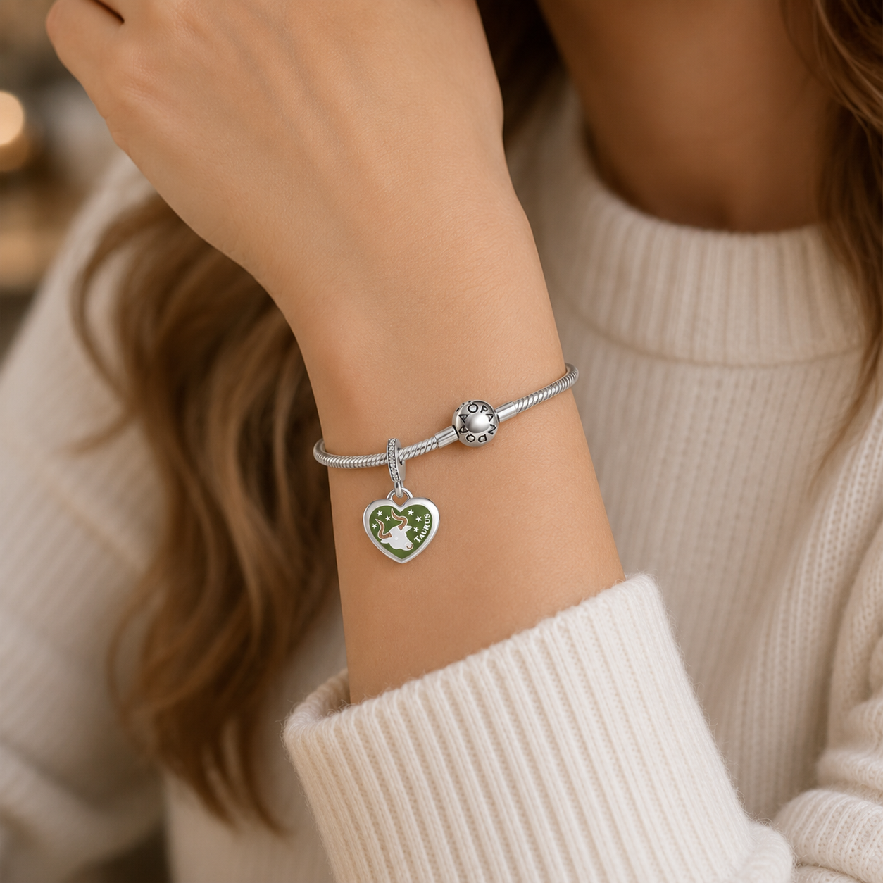 Taurus Heart Dangle Charm