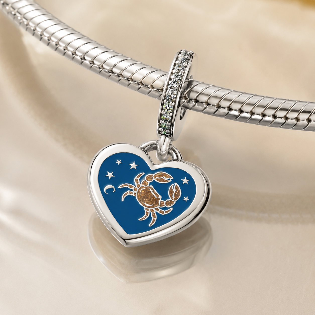 Cancer Heart Dangle Charm
