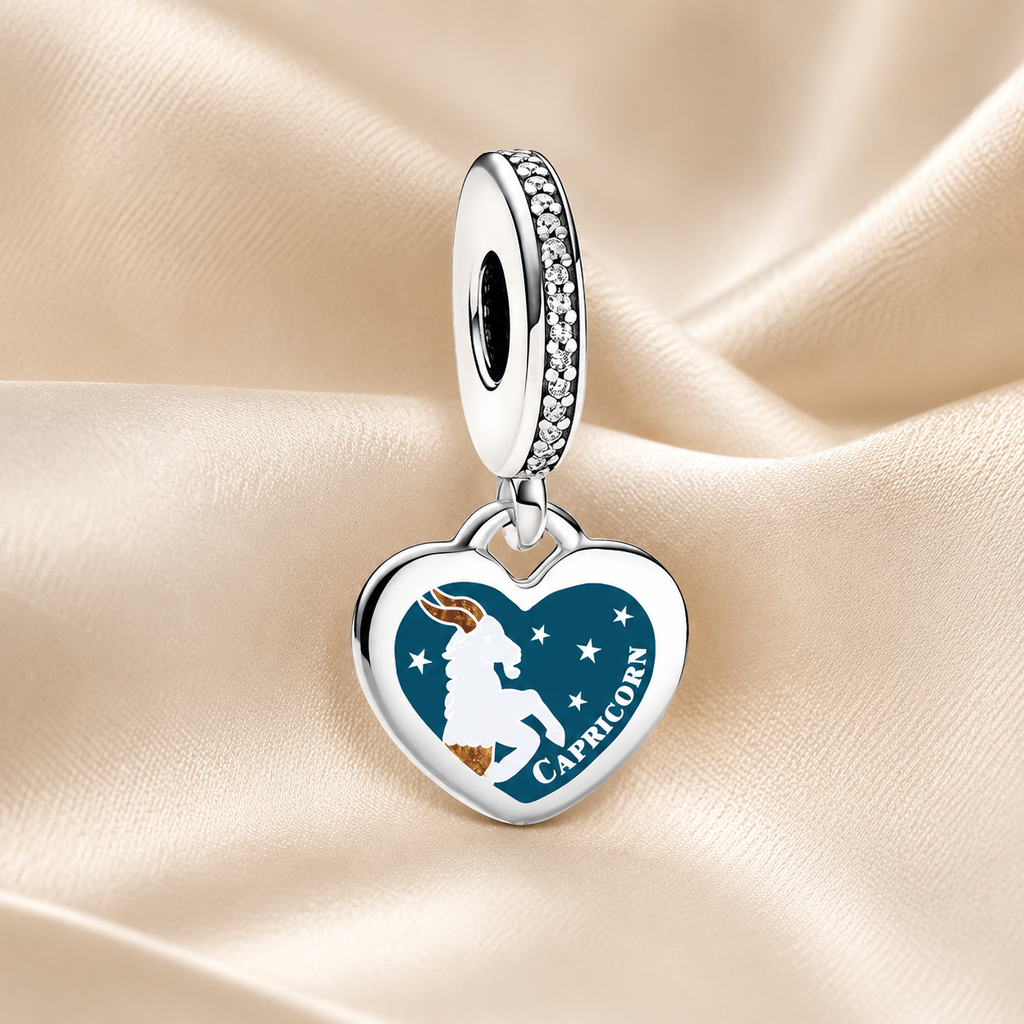 Capricorn Heart Dangle Charm