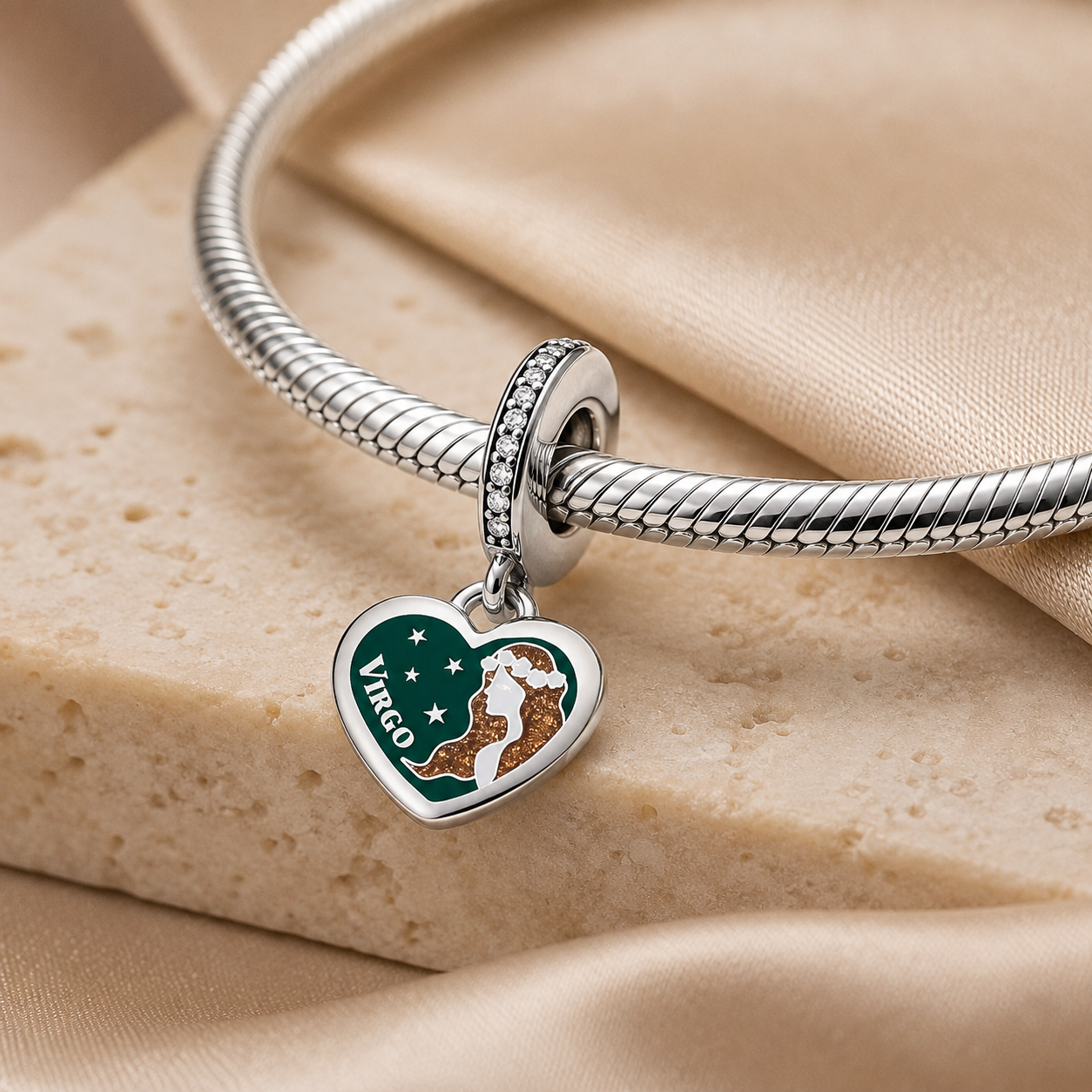 Virgo Heart Dangle Charm
