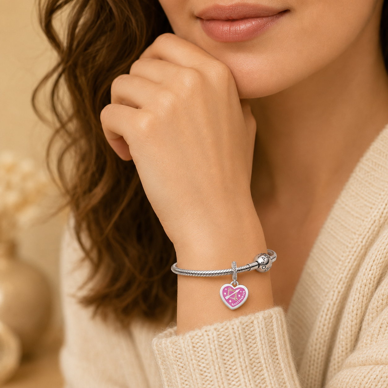 Sagittarius Heart Dangle Charm