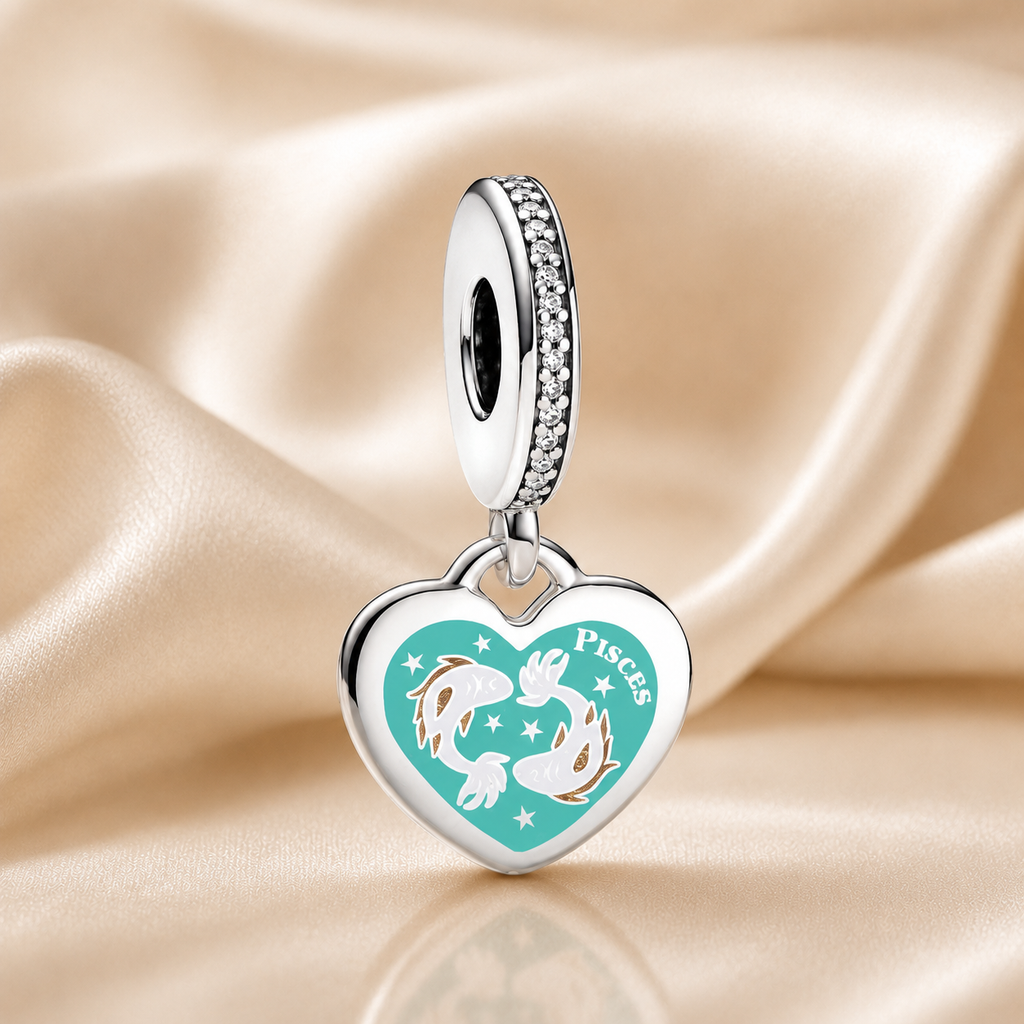 Pisces Heart Dangle Charm