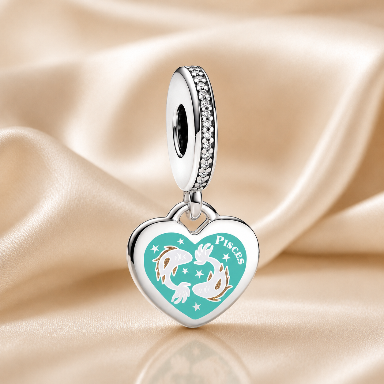 Pisces Heart Dangle Charm