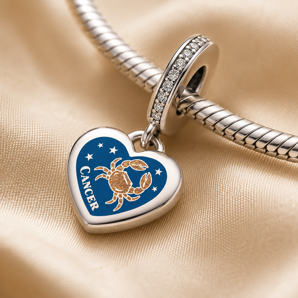 Cancer Heart Dangle Charm