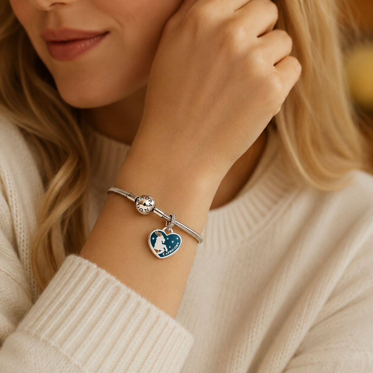 Capricorn Heart Dangle Charm