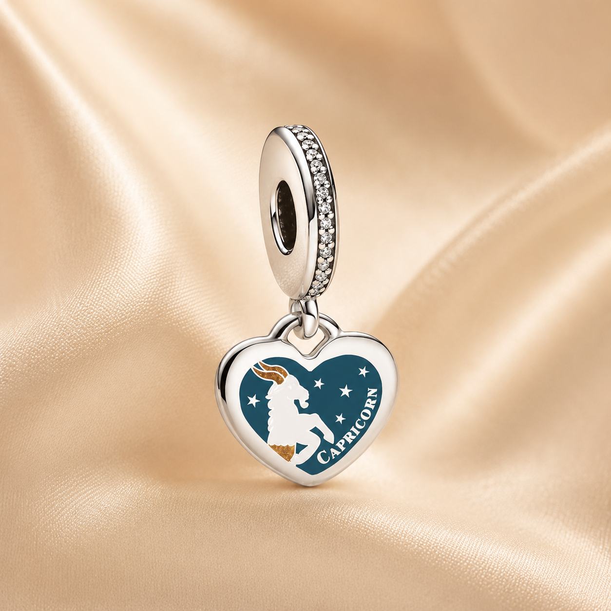 Capricorn Heart Dangle Charm