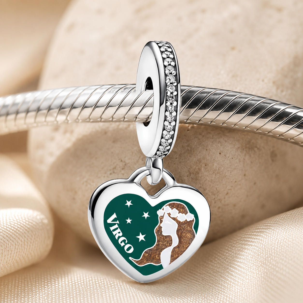 Virgo Heart Dangle Charm