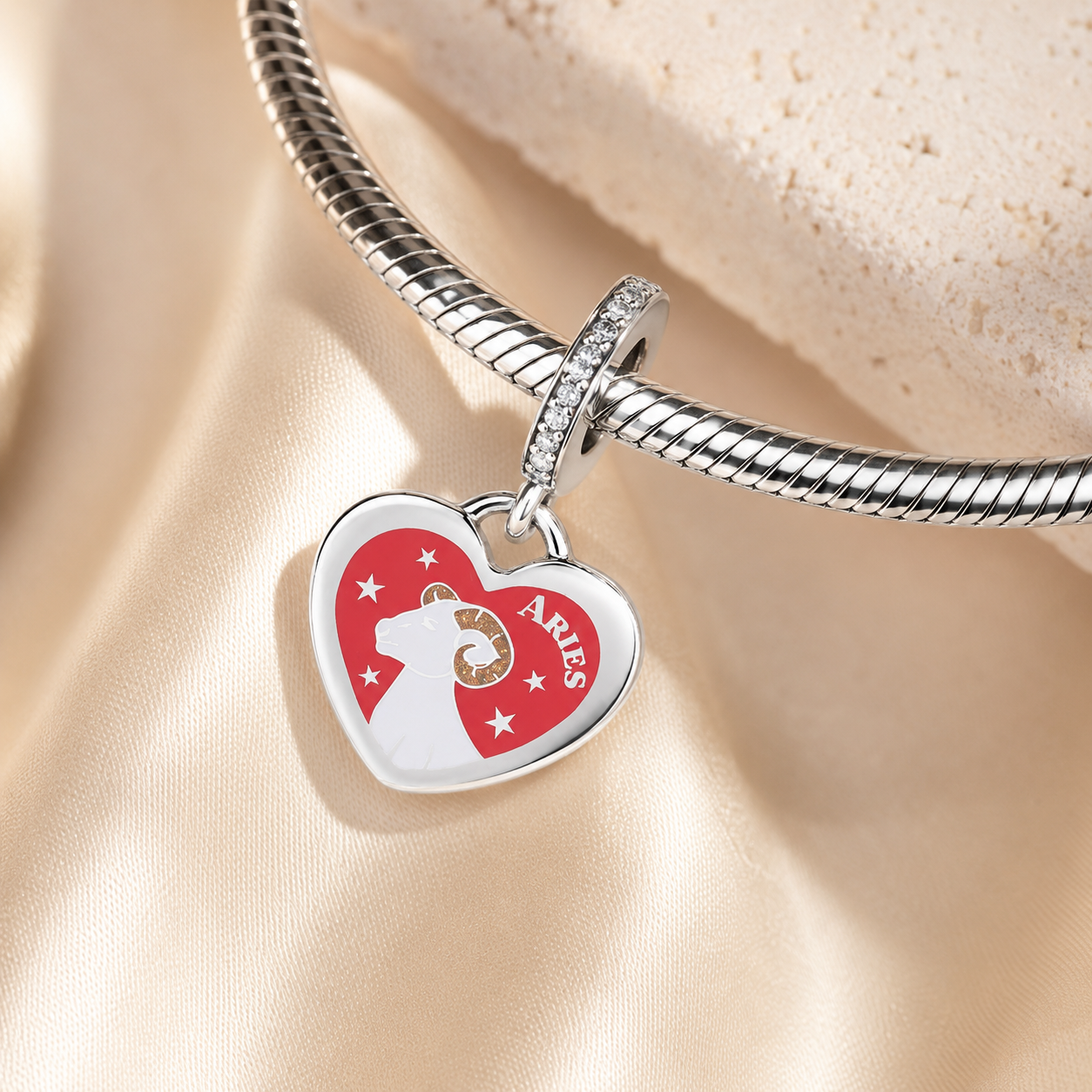 Aries Heart Dangle Charm