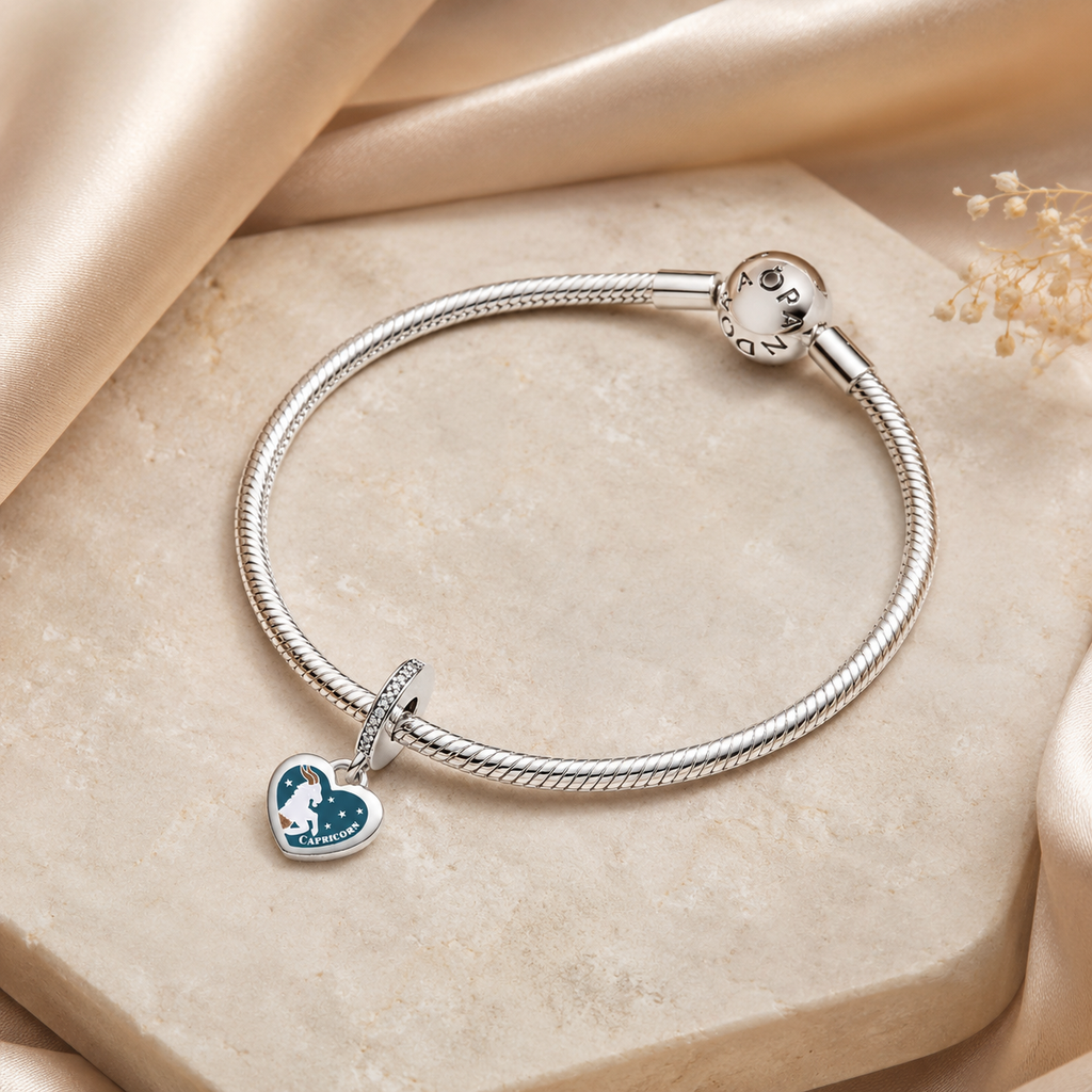 Capricorn Heart Dangle Charm