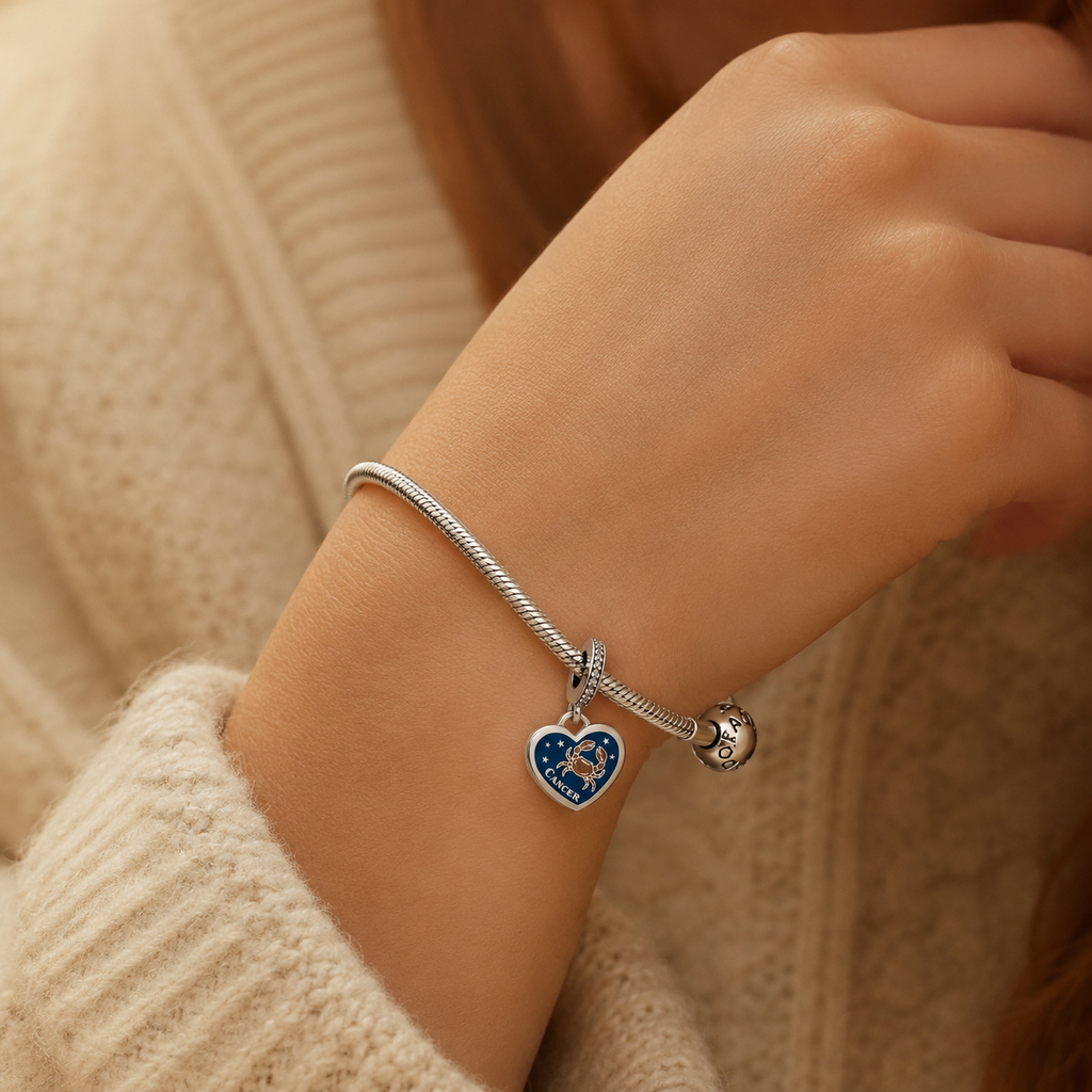 Cancer Heart Dangle Charm