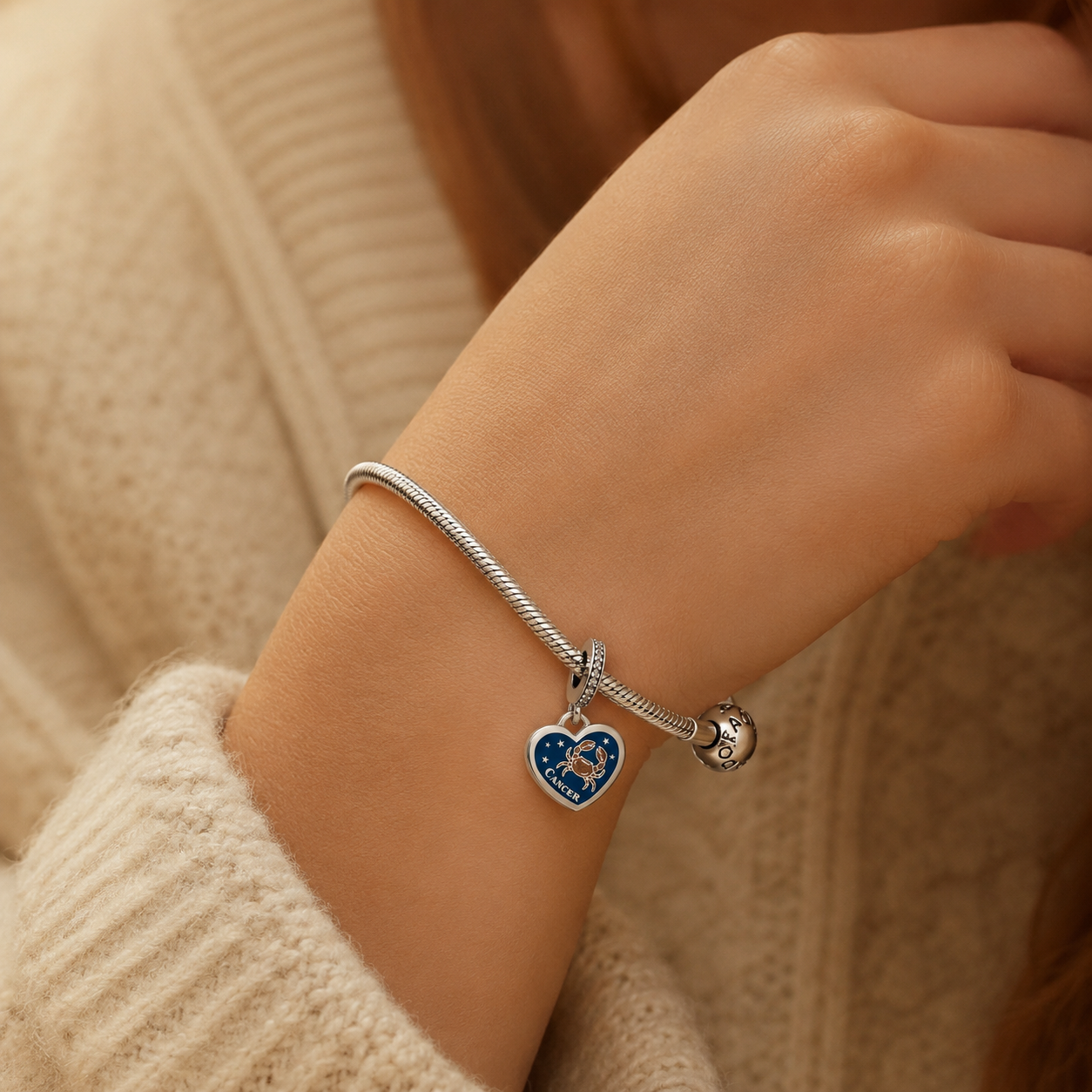 Cancer Heart Dangle Charm