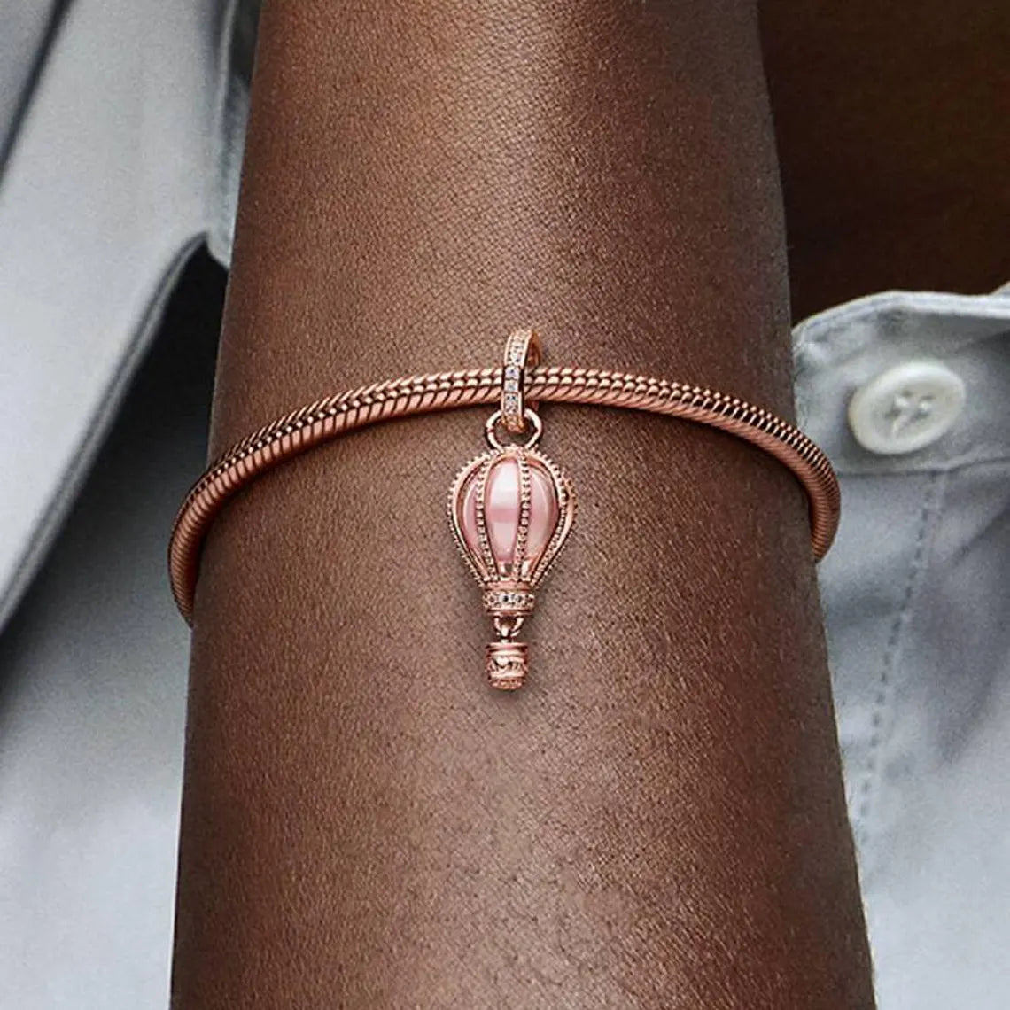 Hot air balloon pendant rose gold pendant