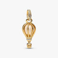 Transparent hot air balloon pendant, gold pendant