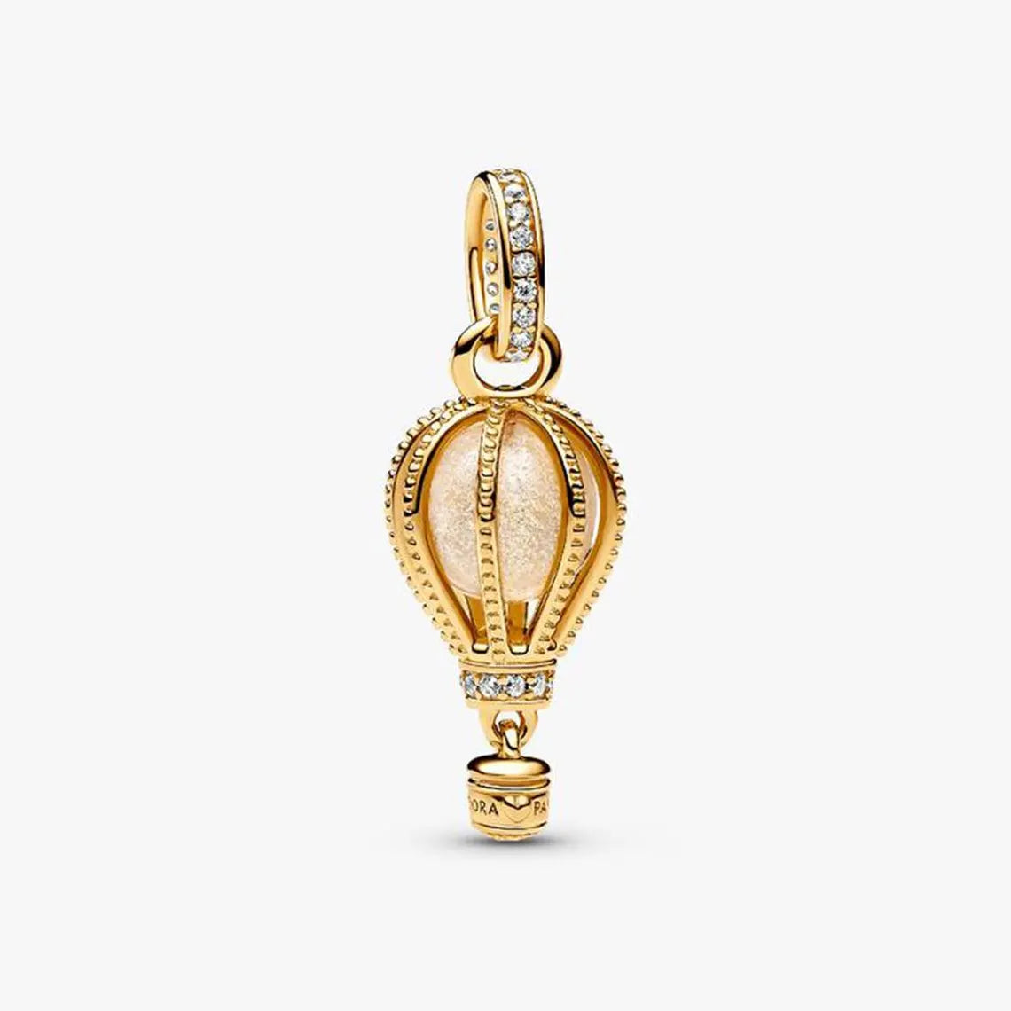 Transparent hot air balloon pendant, gold pendant