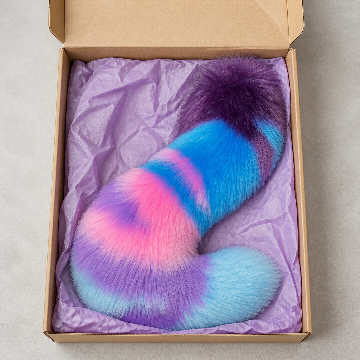 Starlight Galaxy Faux Fur Cosplay Tail – Handmade Fantasy Costume Tail